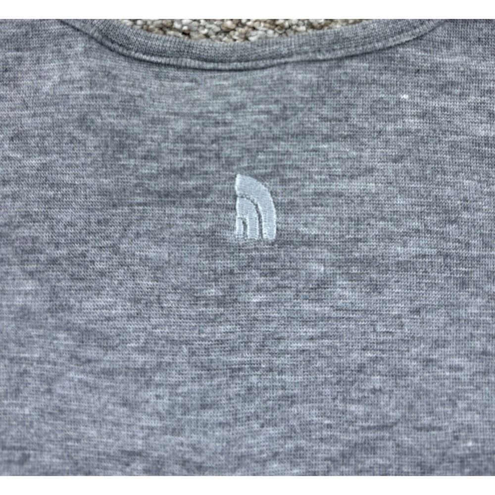 North Face Womens S Gray Long Sleeve Split Neck Fleece Knit Henley USA Made Vtg - Picture 5 of 11